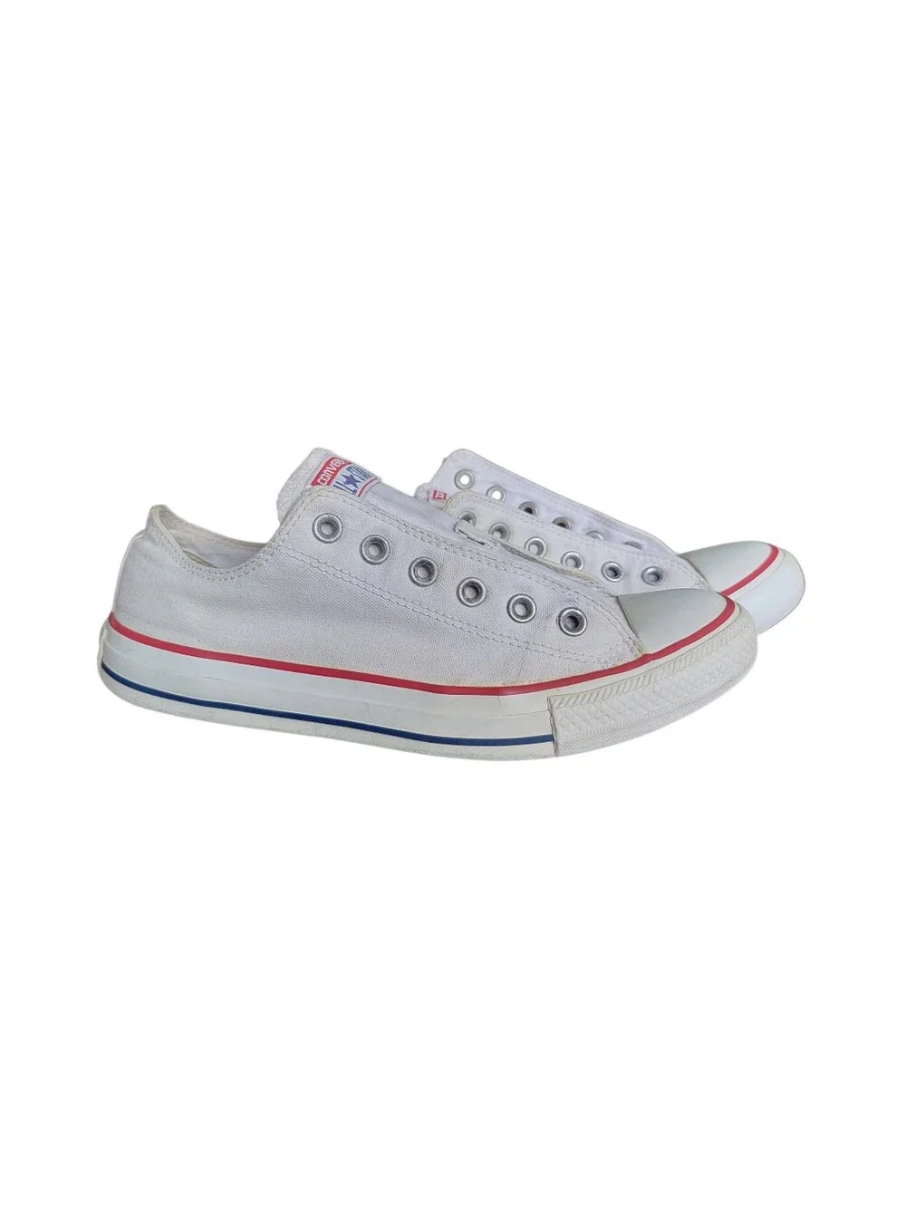 Converse Women's White Slip-On Canvas Sneakers - Picture 5 of 13